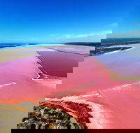 Pink Lake Aerial Flyover from Geraldton - eAccommodation