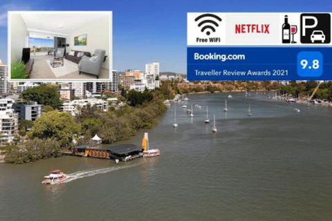 Amazing River View 3 Bedroom Apartment Brisbane CBD Netflix Fast Wifi Carpark - eAccommodation 0